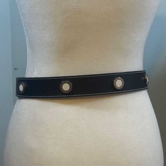 Vintage‎ Saks Fifth Ave Italian Leather Studded Belt M Quiet Luxury main image 6